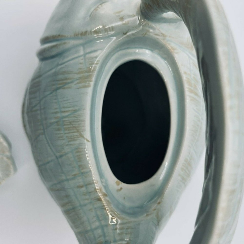 Blue Sky Ceramics, Diane, 2012, Koi Fish TeaPot, Light Green-Blue, Brushed Brown - Picture 7 of 9